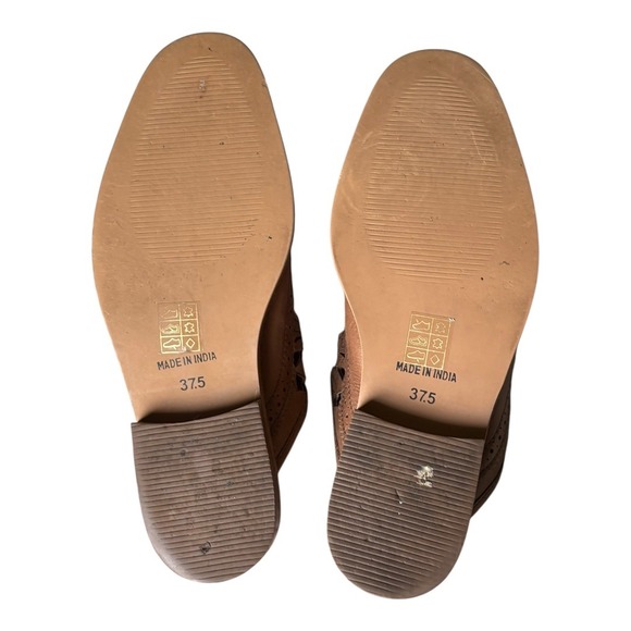 Free People Paramount Laser Cut Out Leather Mules Slides India sz 7.5 - Picture 6 of 7